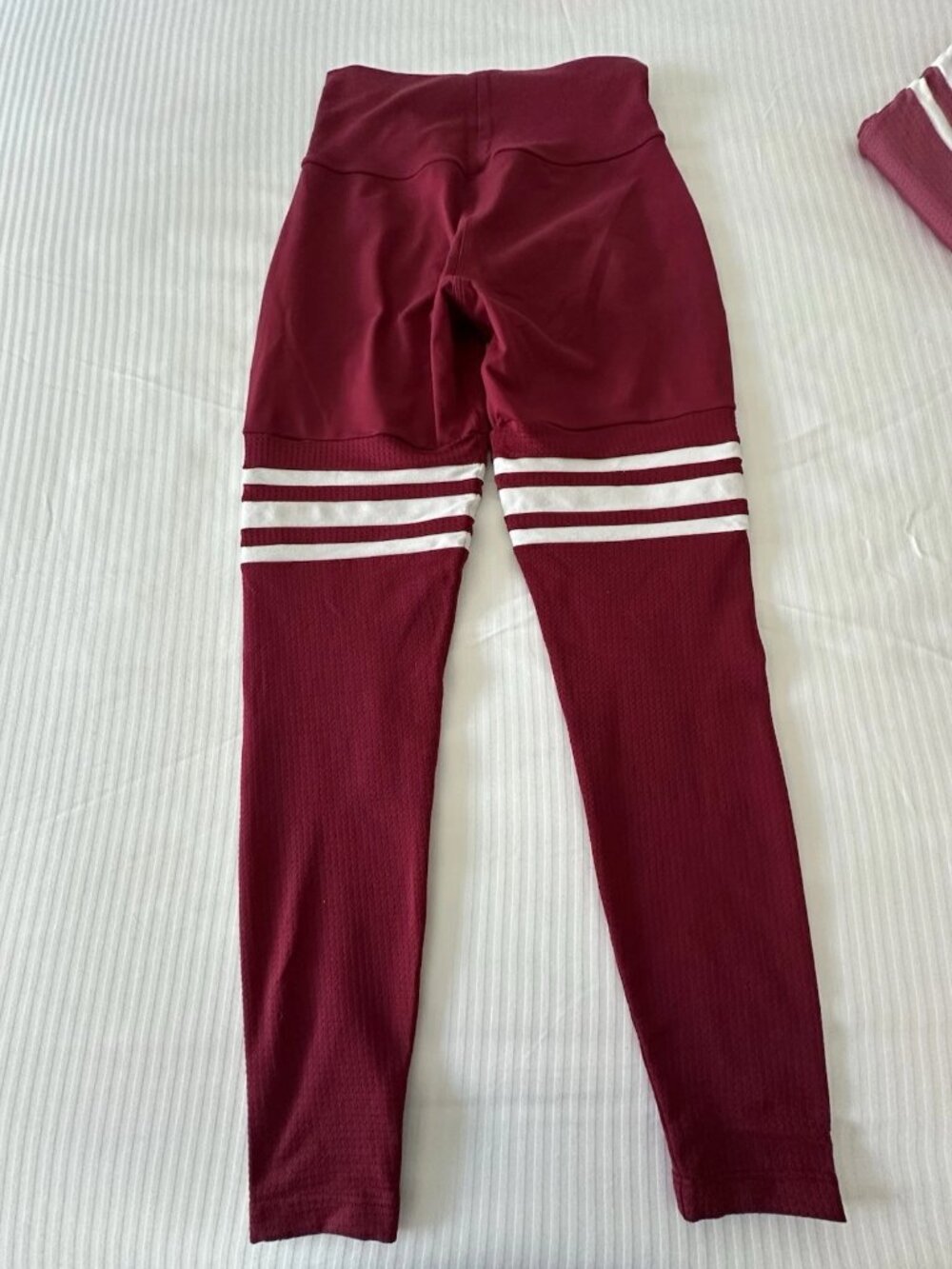 Bombshell sports wear leggings Thigh Highs Solid MAROON size S - Picture 5 of 5